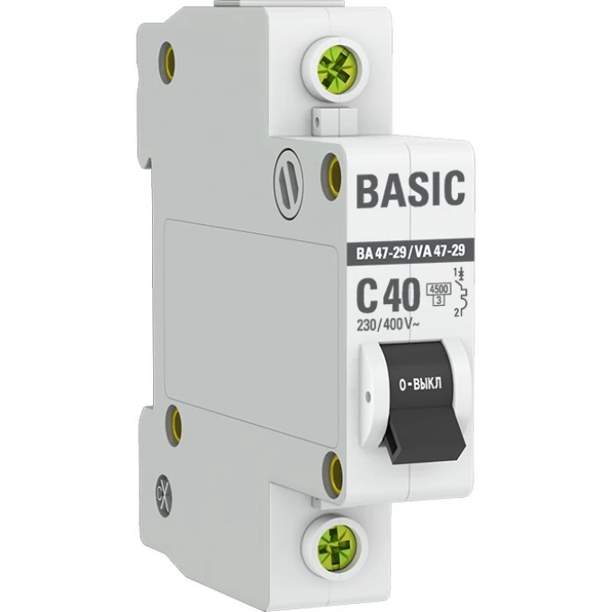 Автоматический выключатель EKF BASIC 1P 40А (C) 4,5кА ВА 47-29 mcb4729-1-40C Автоматический выключатель EKF BASIC 1P 40А (C) 4,5кА ВА 47-29 mcb4729-1-40C