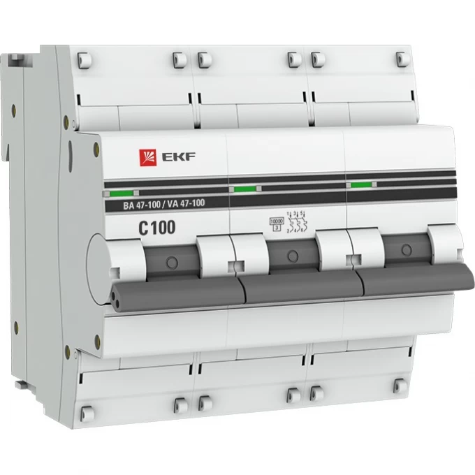 Автоматический выключатель EKF PROXIMA 3P 100А (C) 10kA ВА 47-100 mcb47100-3-100C-pro Автоматический выключатель EKF PROXIMA 3P 100А (C) 10kA ВА 47-100 mcb47100-3-100C-pro