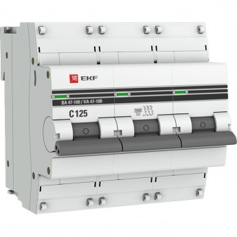 Автоматический выключатель EKF PROXIMA 3P 125А (C) 10kA ВА 47-100