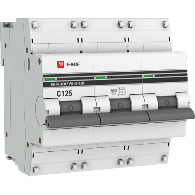 Автоматический выключатель EKF PROXIMA 3P 125А (C) 10kA ВА 47-100 mcb47100-3-125C-pro