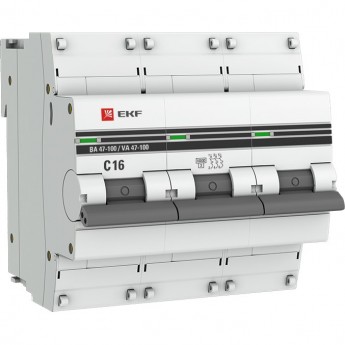 Автоматический выключатель EKF PROXIMA 3P 16А (C) 10kA ВА 47-100