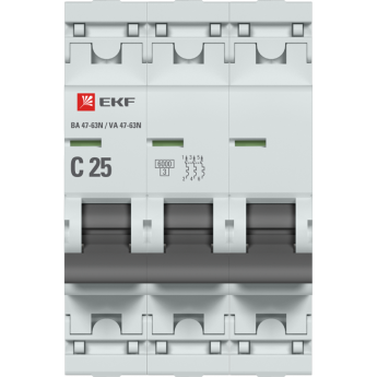 Автоматический выключатель EKF PROXIMA 3P 50А (C) 6кА ВА 47-63
