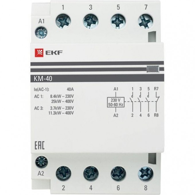Контактор модульный EKF КМ 40А 3NО+NC (3 мод.) km-3-40-31