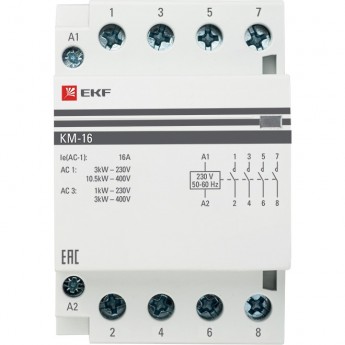 Контактор модульный EKF PROXIMA КМ 16А 4NО (3 мод.)