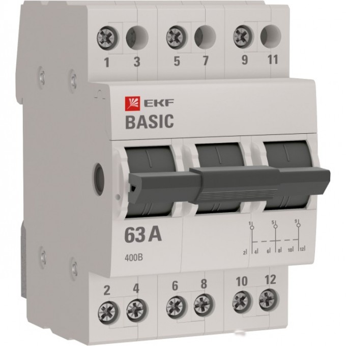 Переключатель трехпозиционный EKF BASIC 3P 63А tps-3-63