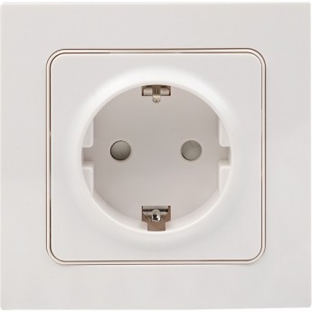 Розетка 1-мест. EKF PROXIMA СТОКГОЛЬМ с заземлением 16А белая с защ. штор.