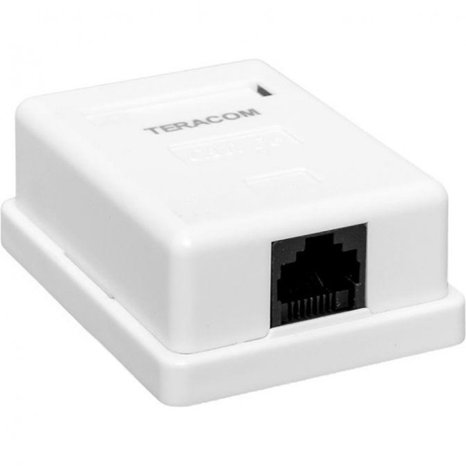 Розетка настенная EKF TERACOM кат.5E неэкранированная 1 порт RJ-45 Dual IDC белая TRC-WBOX-1RJ45-5EUTP-WH