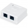 Розетка настенная EKF TERACOM PRO Cat.6 неэкранированная 2 порта RJ-45 Dual IDC белая TR-P-WBOX-2RJ45-6UTP-WH