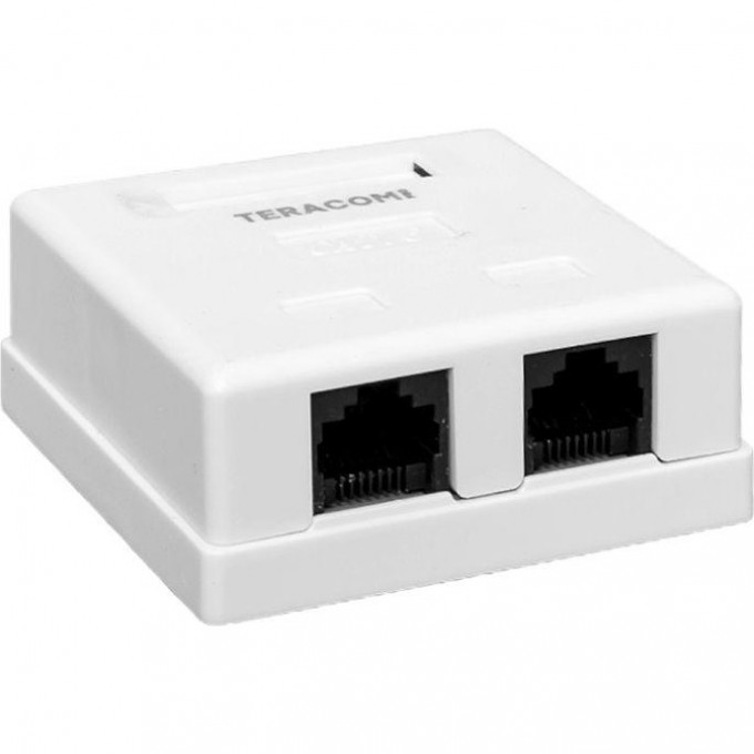 Розетка настенная EKF TERACOM PRO кат.6 неэкранированная 2 порта RJ-45 Dual IDC белая TRP-WBOX-2RJ45-6UTP-WH