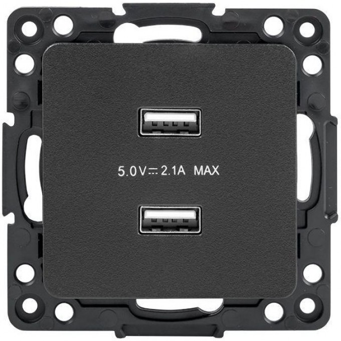 Розетка USB 2-м Стокгольм 2.1А механизм черн. PROxima EKF EZR16-028-10-2USB