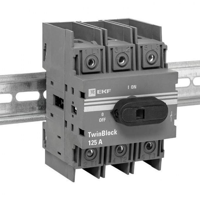 Рубильник EKF 125A 3P c рукояткой управления для прямой установки TwinBlock tb-125-3p-f