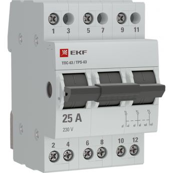 Трехпозиционный переключатель EKF ТПС-63 3P 25А PROxima