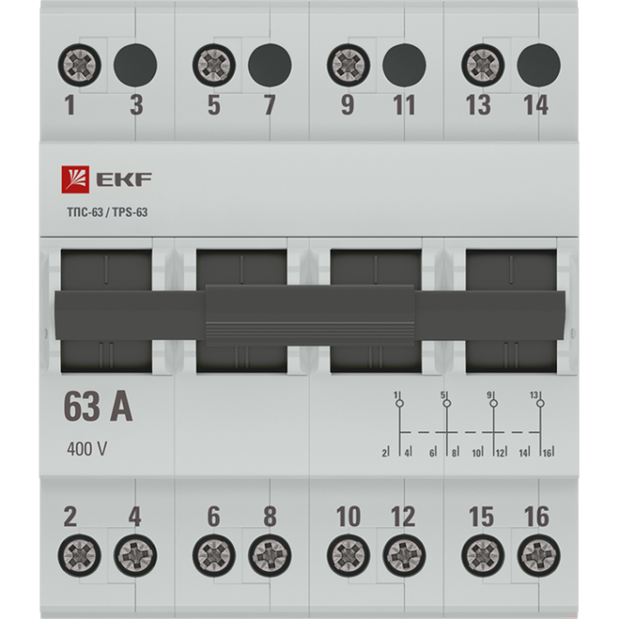 Трехпозиционный переключатель EKF ТПС-63 4P 63А PROxima TPS463