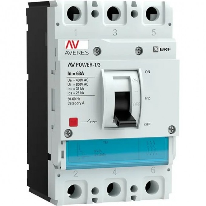 Выключатель автоматический EKF 3п 63А 35кА AV POWER-1/3 TR AVERES EKF mccb-13-63-TR-av