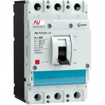 Выключатель автоматический EKF AV POWER-1/3, 25А, 35kA, TR mccb-13-25-TR-av