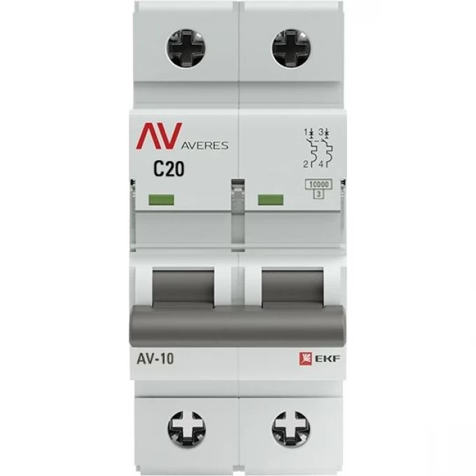 Выключатель автоматический EKF AVERES AV-6 2P 25A (C) 6kA mcb6-2-25C-av
