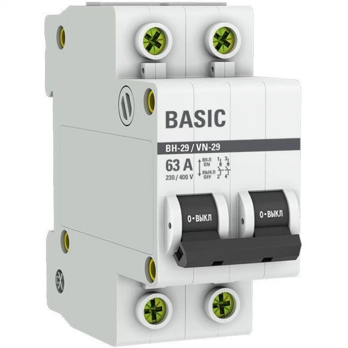 Выключатель нагрузки EKF 2п 63А ВН-29 Basic SL29-2-63-bas Выключатель нагрузки EKF 2п 63А ВН-29 Basic SL29-2-63-bas