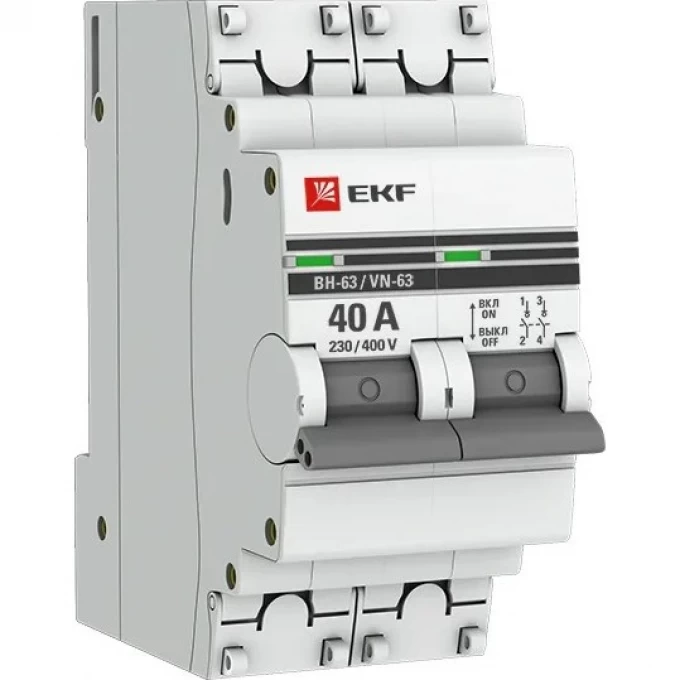 Выключатель нагрузки EKF PROXIMA ВН-63 2P 40А SL63-2-40-pro Выключатель нагрузки EKF PROXIMA ВН-63 2P 40А SL63-2-40-pro